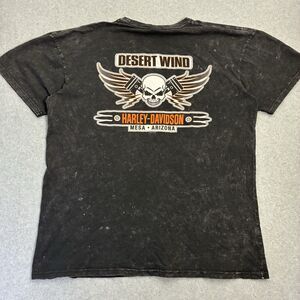 Harley-Davidson Desert Wind Mesa AZ T Shirt Mens 2XL Black Vintage Wash
